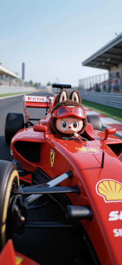 Labubu Racing Car Toy Wallpaper