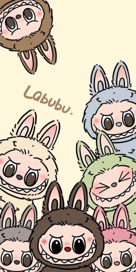 Labubu's Burst Of Colorful Mischief Wallpaper