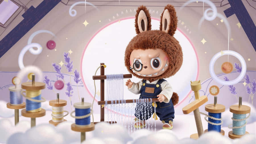 Labubu Sewing Workshop Wallpaper