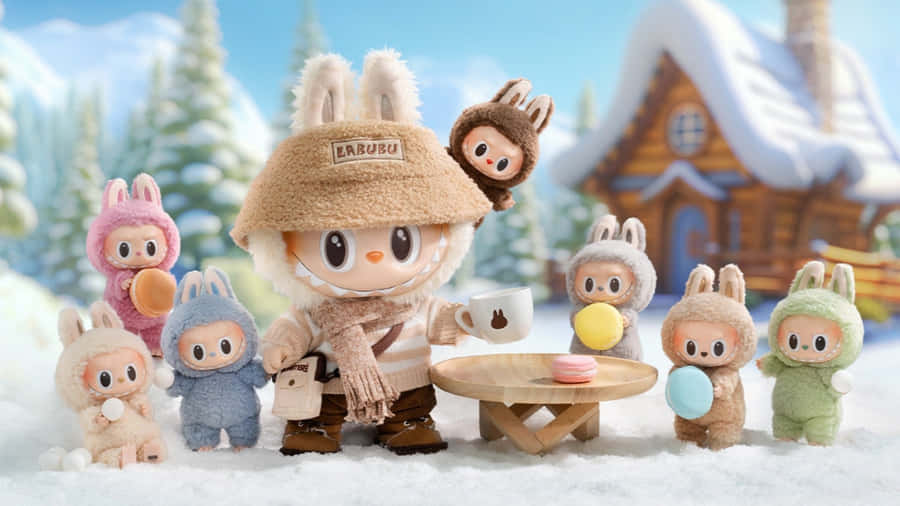 Labubu Winter Adventure Wallpaper