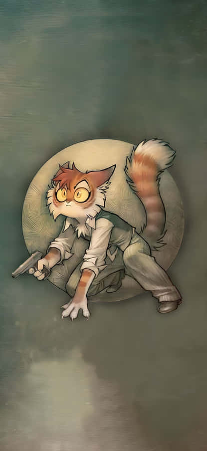 Lackadaisy_ Cat_with_ Gun Wallpaper