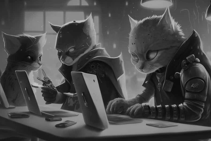 Lackadaisy Cats Strategy Meeting Wallpaper