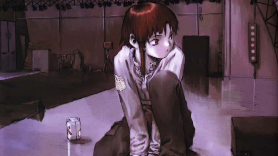 Lain Iwakura Sitting Alone Wallpaper