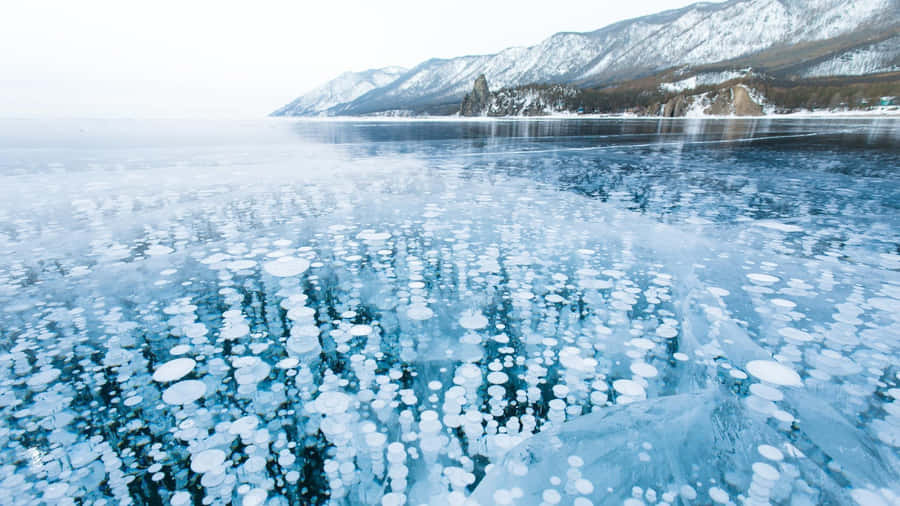 Lake Baikal Frozen Lake Bubbles Wallpaper