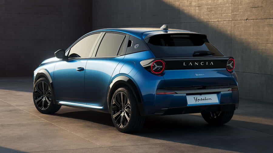 Lancia Ypsilon Blue Rear View Wallpaper