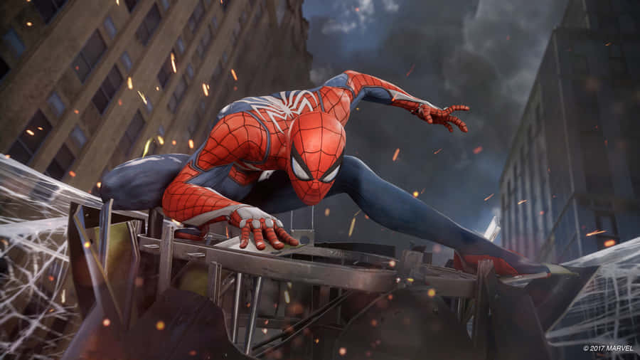 Landing Spider Man Pfp Wallpaper