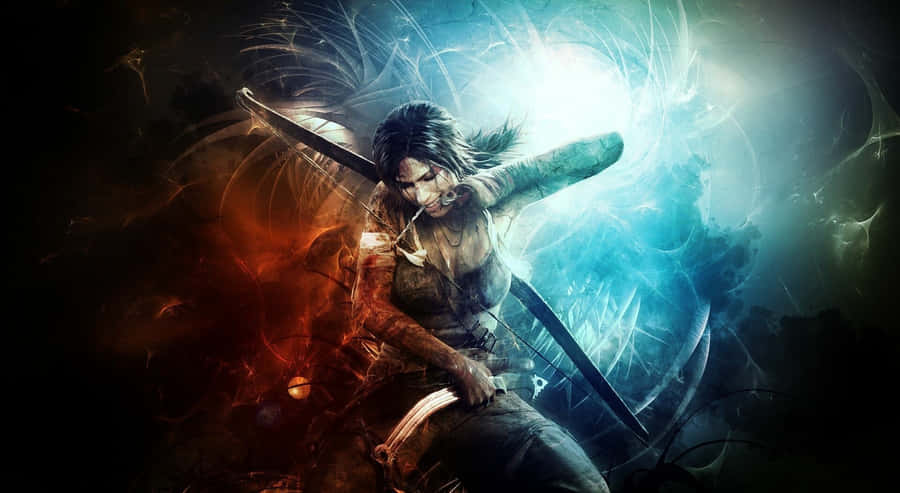 Lara Croft Action Artwork Wallpaper