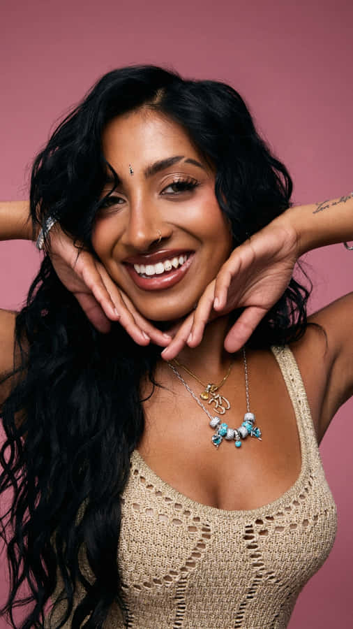 Lara Katseye Smiling Portrait Wallpaper