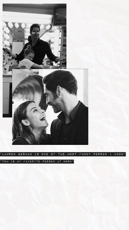 Lauren German Laughing With Tom Wallpaper