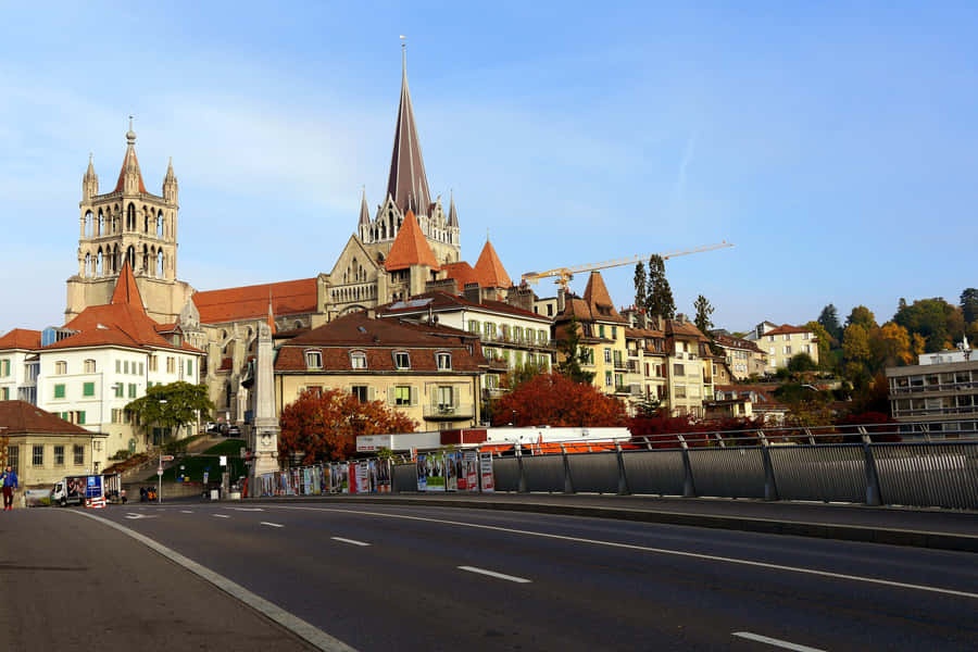 Lausanne Cathedraland Cityscape Wallpaper