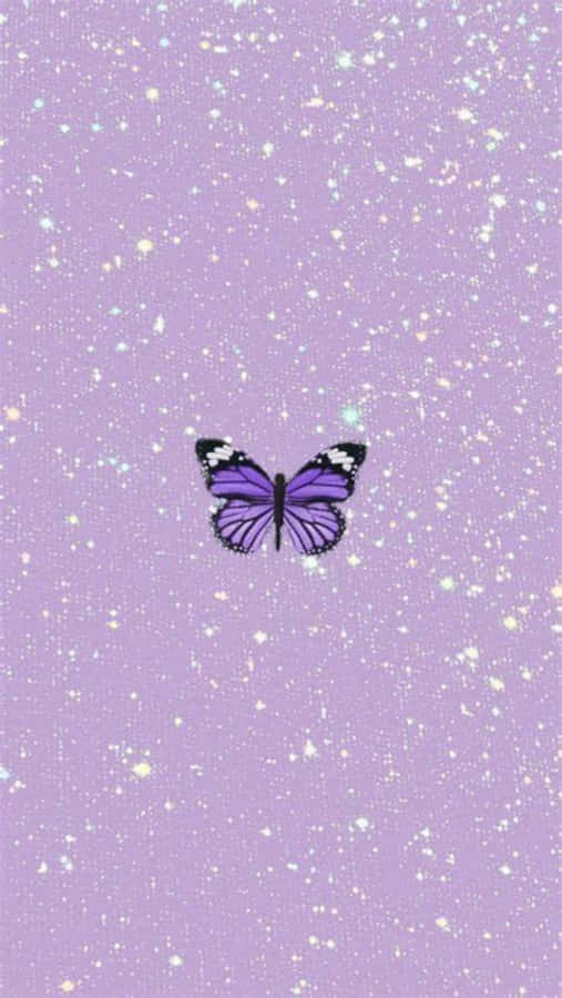 Lavender Butterfly Glitter Background Wallpaper