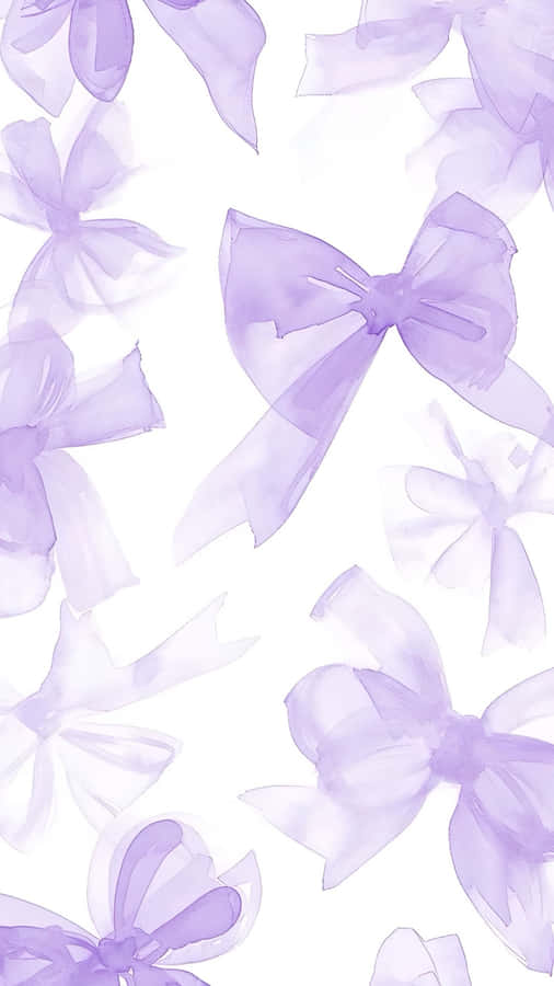 Lavender Sheer Bow Pattern Wallpaper