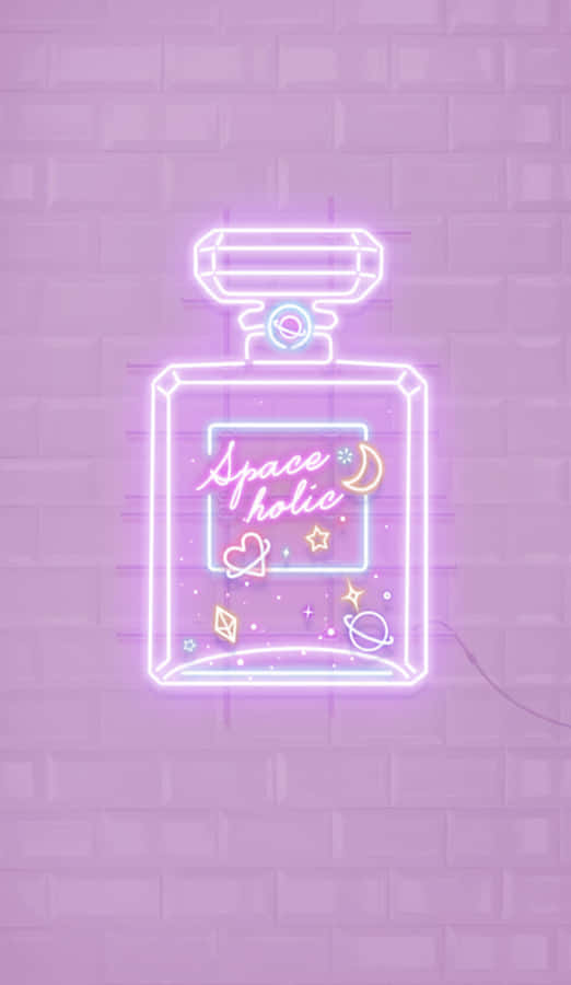 Lavender Space Perfume Neon Sign Wallpaper