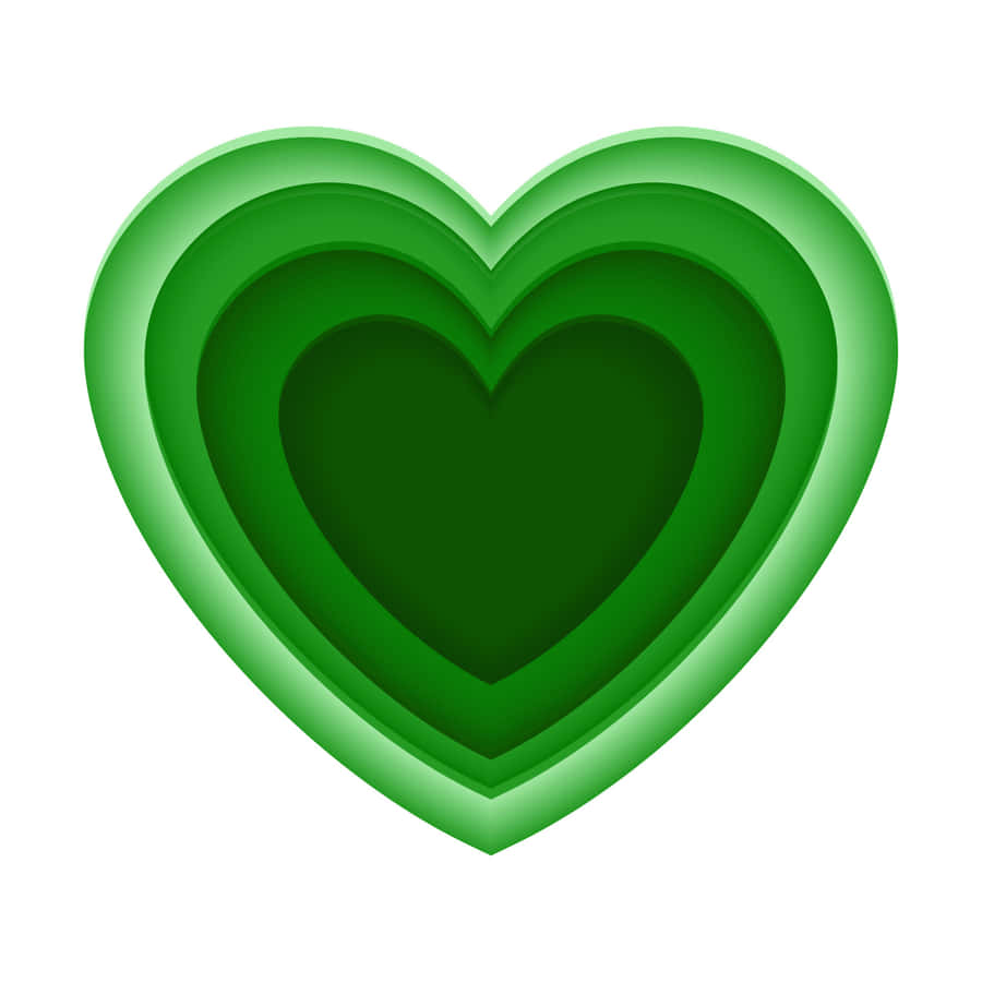 Layered Green Heart Graphic Wallpaper