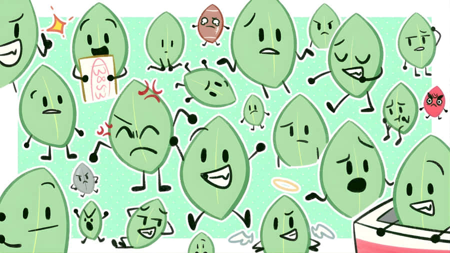Leafy Characters Bfdi Wallpaper
