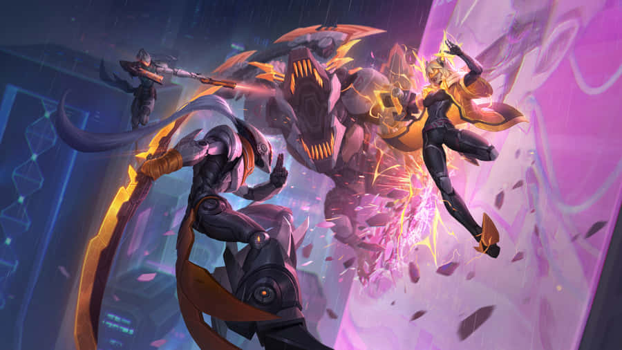 League Of Legends Champions: Epic Battle Scene Wallpaper