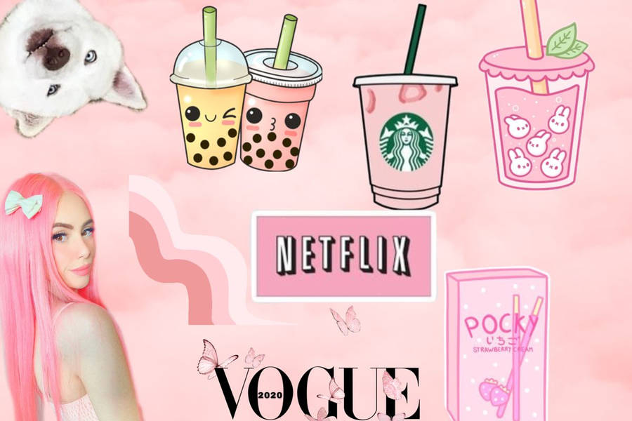 Leah Ashe, A Famous Youtuber And Entertainer, Looking Beautiful In A Vintage-style Dress Wallpaper