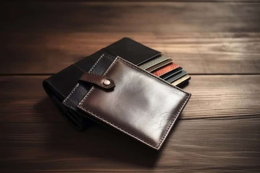 Leather Walleton Wooden Table Wallpaper