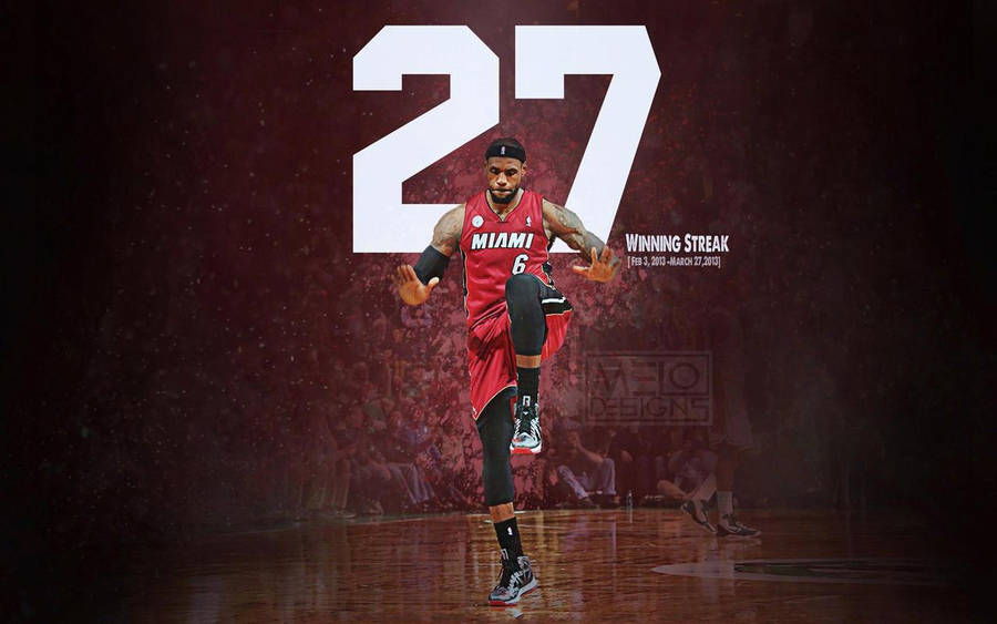 Lebron James' Winning Streak Triumph Wallpaper