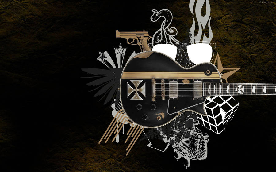 Legendary Metallica Performs With Golden Guitars Wallpaper