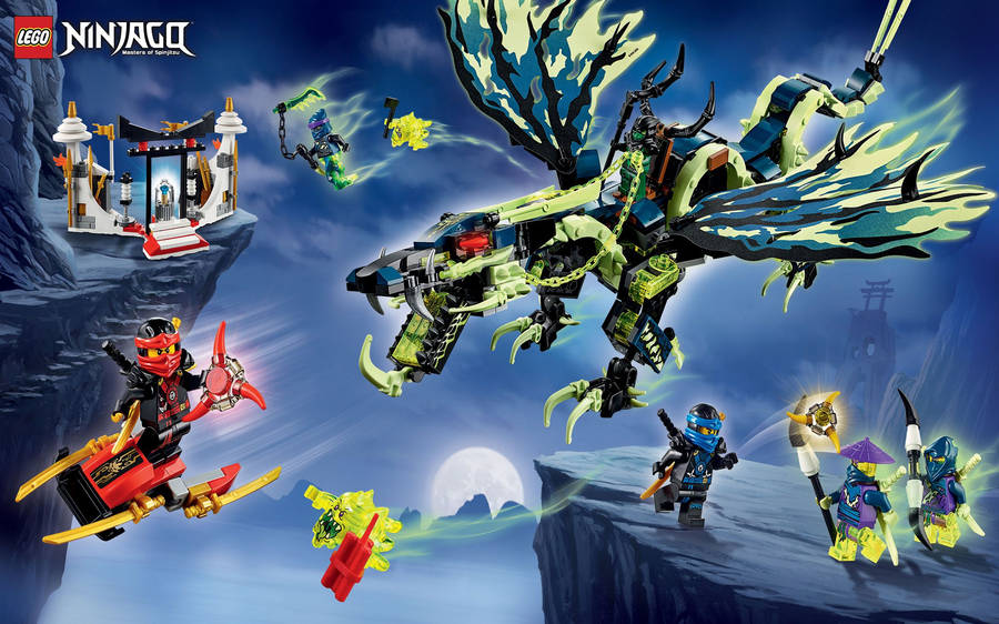 Lego Ninjago With Black Dragon Wallpaper