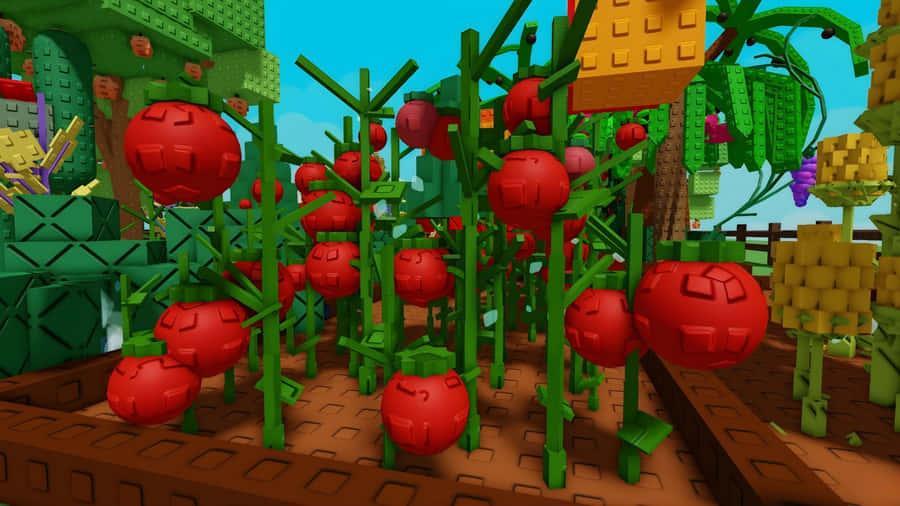 Lego Style Tomato Garden Wallpaper