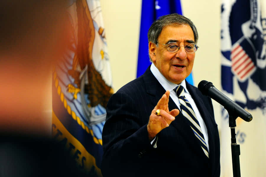 Leon Panetta Doing Hand Gesture Wallpaper