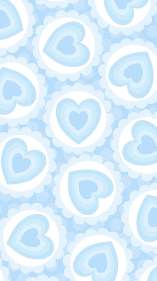 Light Blue Heart Pattern Background Wallpaper