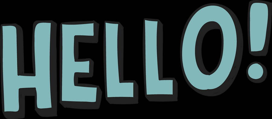 Light Blue Hello Typography Design Wallpaper