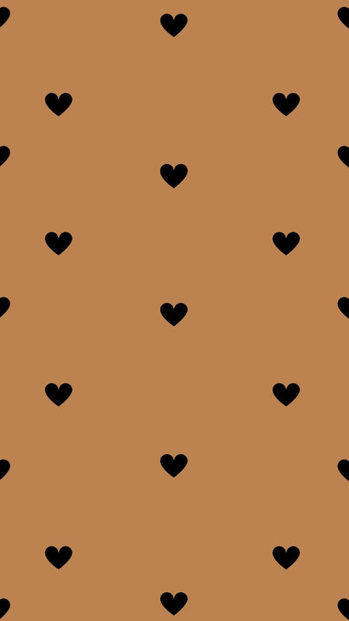 Light Brown Hearts Pattern Wallpaper