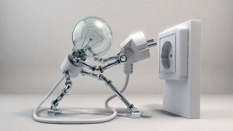 Light Bulb Figure Electricity Connection Wallpaper