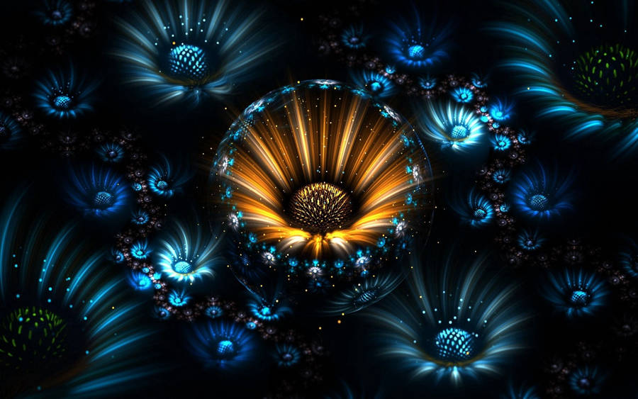 Light Flowers Fractal Design Wallpaper