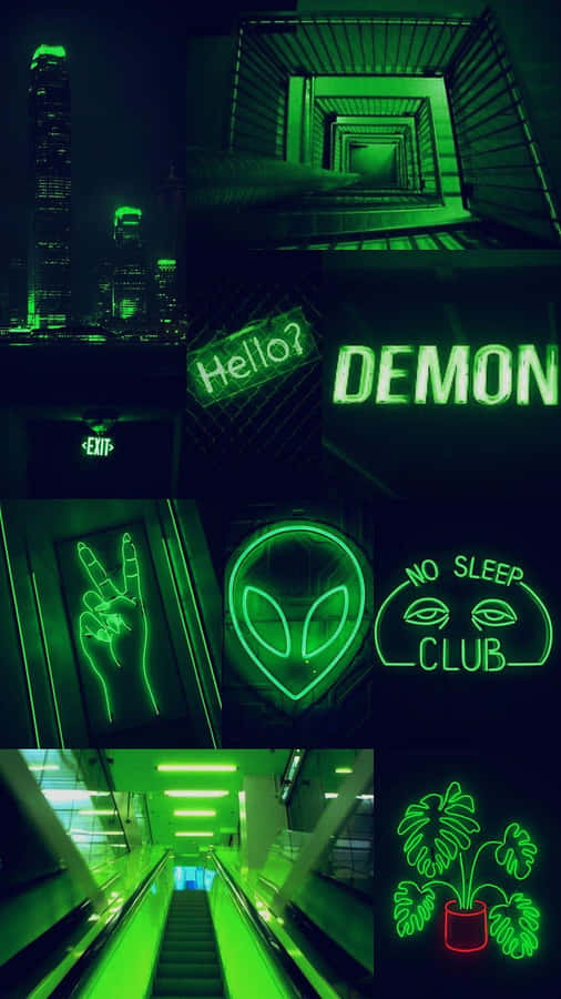 Light Up Your Desktop With A Vibrant Neon Green Aesthetic. Wallpaper
