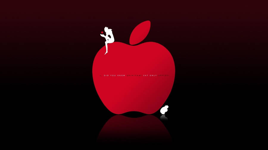 “light Yagami Tempted By Death Note Red Apple Cover” Wallpaper