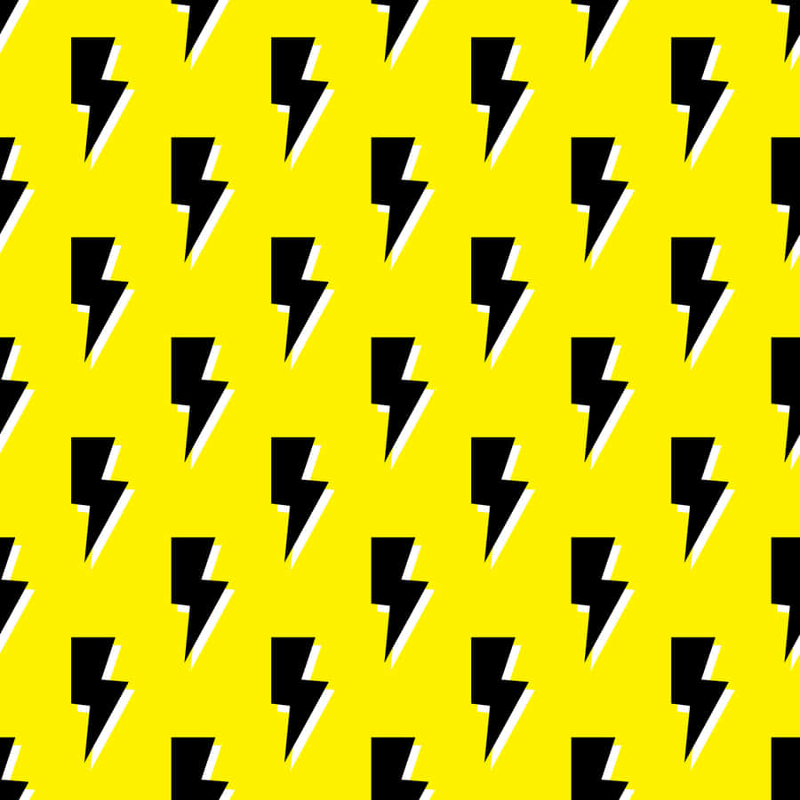 Lightning Bolt Pattern_ Yellow Background Wallpaper