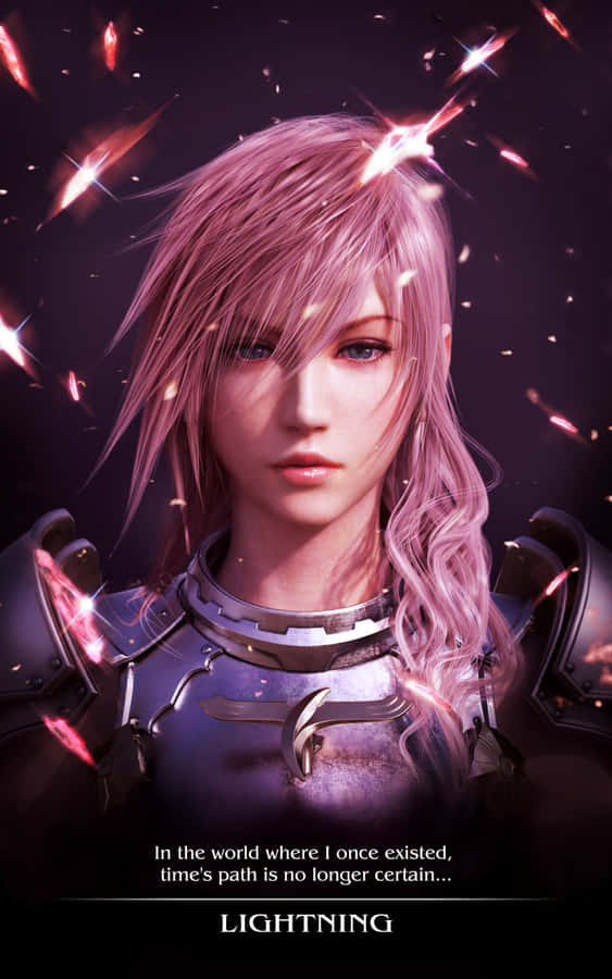 Lightning From Final Fantasy: A Warrior's Aesthetic Wallpaper