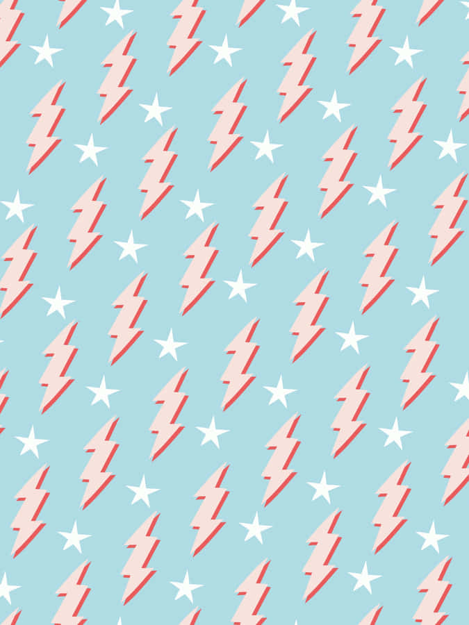 Lightning Stars Pattern Preppy Aesthetic Wallpaper