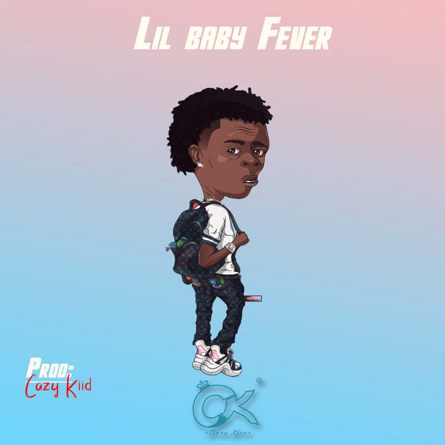 Lil Baby Looking Over Shoulder Cartoon Wallpaper