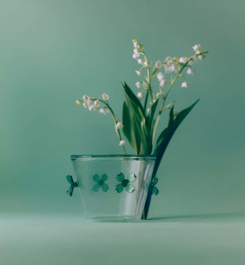 Lilyofthe Valleyin Glass Vase Wallpaper