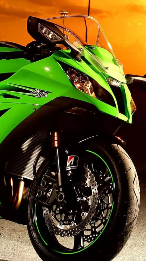 Lime Green Motorcycle [wallpaper] Wallpaper