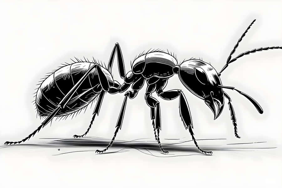 Line Art Ant Wallpaper
