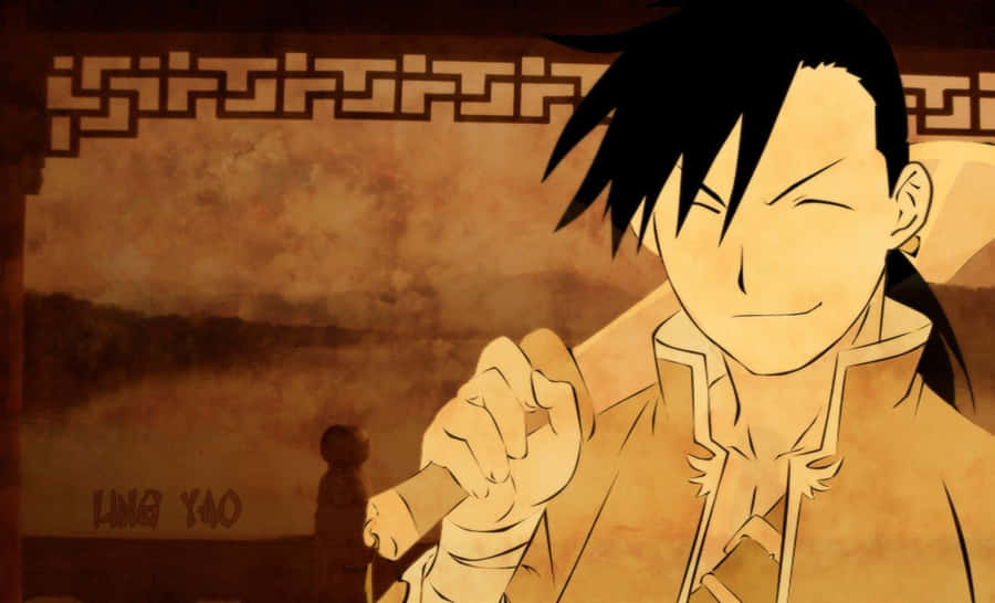Ling Yao From Fullmetal Alchemist Brotherhood Posing In An Action Stance. Wallpaper