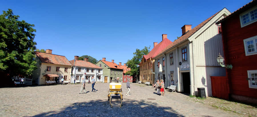 Linkoping Historic Gamla Stan Street Wallpaper