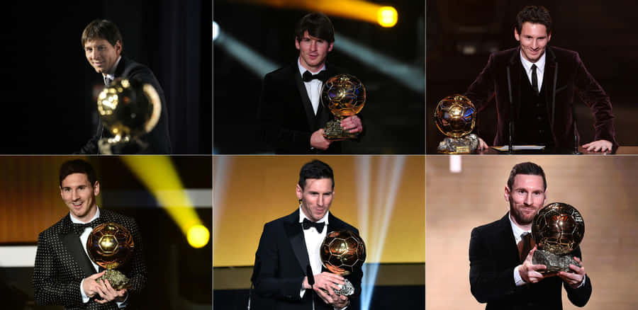 Lionel Messi Winning Ballon D'or Wallpaper