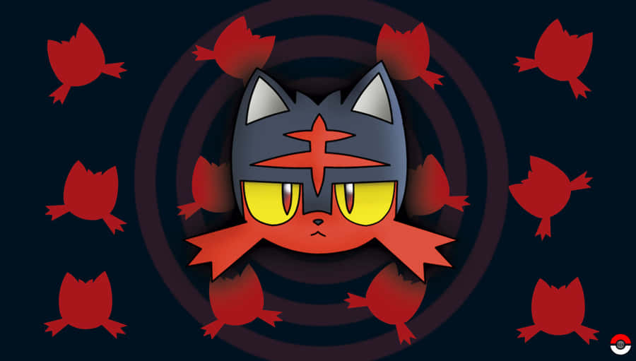 Litten In Abstract Pattern Background Wallpaper