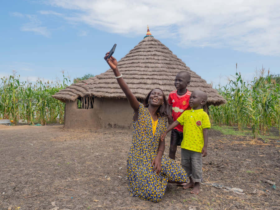 Local Family In South Sudan Wallpaper