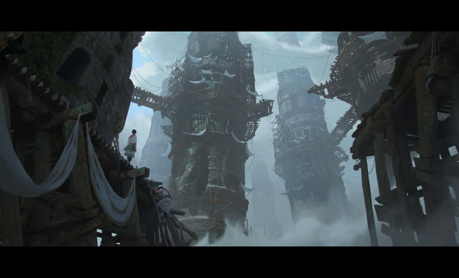 Locals Haggling Over Prices Inside A Bustling Black Market. Wallpaper