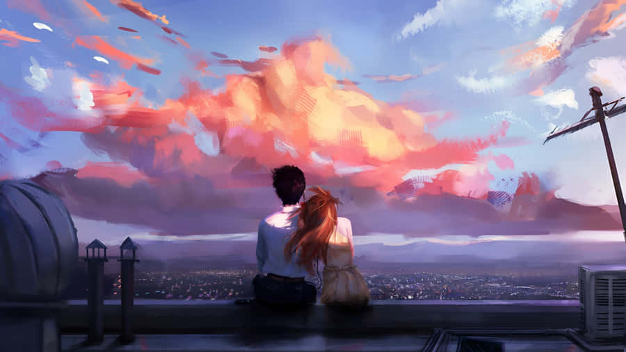 Lofi Love Sunset Moments Wallpaper