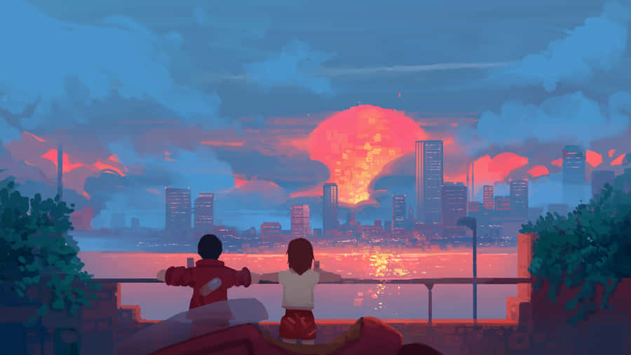 Lofi Love Sunset Vibes Wallpaper