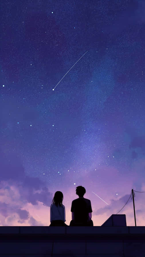 Lofi Love Under Starry Skies Wallpaper